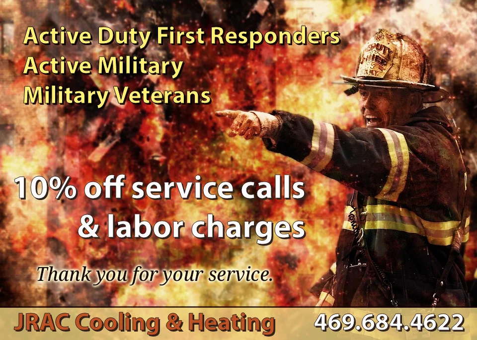 10$ off service calls and labor charges for Active Duty Military, Veterans and 1st Responders