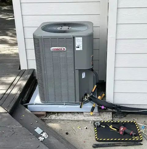 A customer's Lennox air conditioner that we serviced.